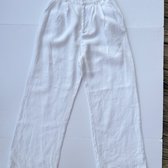 DISSH WHITE WIDE-LEG TROUSERS LINEN PANTS AU 6 / US 2 24 - Picture 9 of 11
